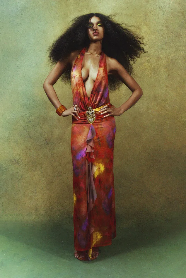 Dresses Jaded London Women Shop Cindy Plunge Maxi Dress In Orange