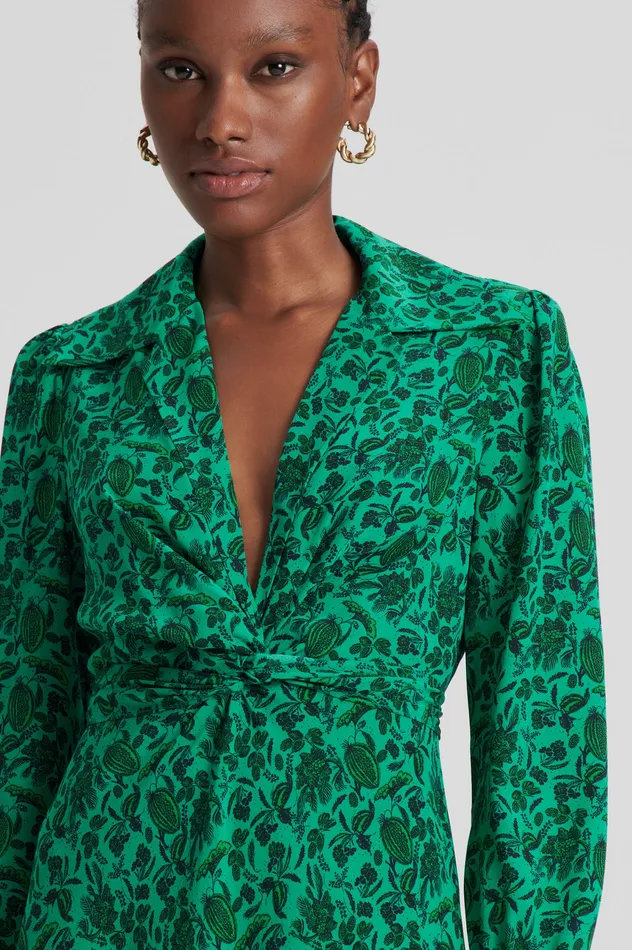 Dresses Scanlan Theodore Women SILK BOTANICAL DRESS VERDE Dresses Scanlan Theodore Women SILK BOTANICAL DRESS VERDE