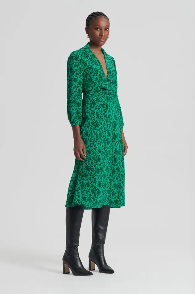 Dresses Scanlan Theodore Women SILK BOTANICAL DRESS VERDE Dresses Scanlan Theodore Women SILK BOTANICAL DRESS VERDE
