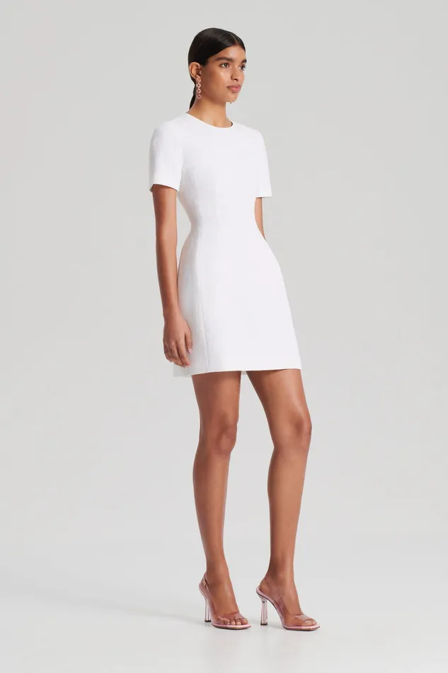 Dresses STRETCH REPTILE MINI DRESS WHITE Scanlan Theodore Women