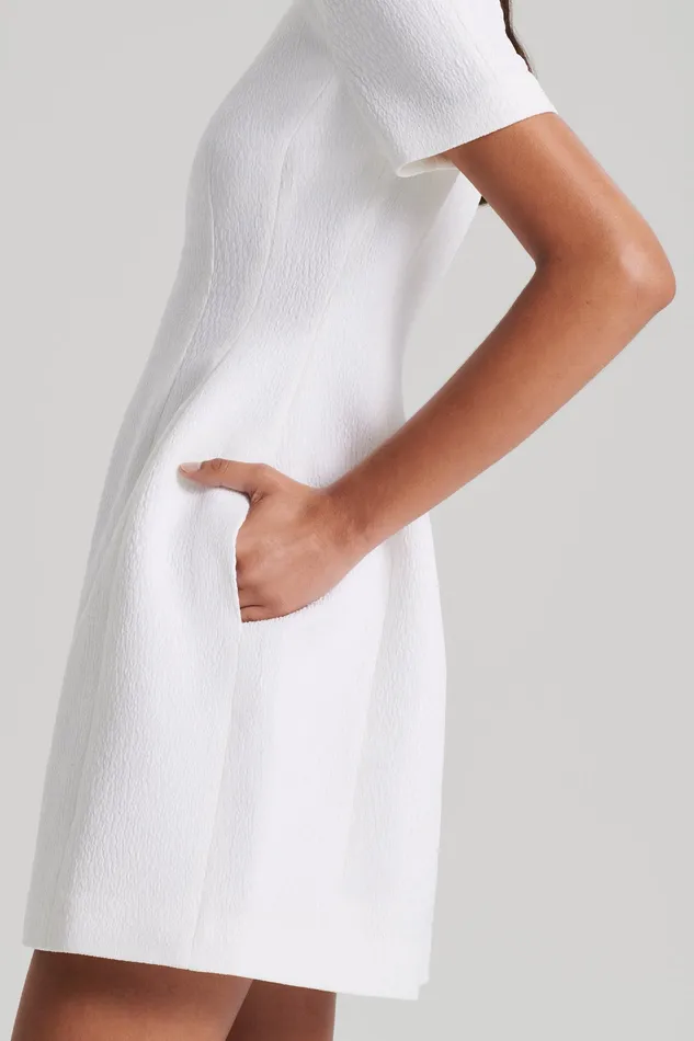 Dresses STRETCH REPTILE MINI DRESS WHITE Scanlan Theodore Women