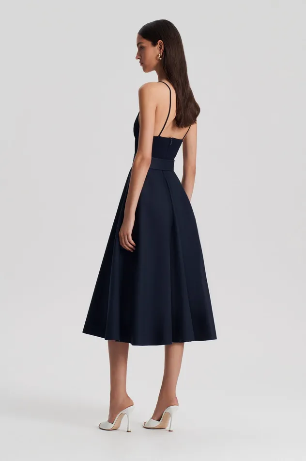 Dresses Women CREPE KNIT CAMISOLE COTTON DRESS NAVY Scanlan Theodore Dresses Women CREPE KNIT CAMISOLE COTTON DRESS NAVY Scanlan Theodore