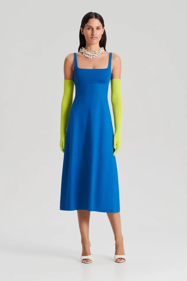 Dresses Women CREPE KNIT SQUARE NECK DRESS PRUSSIANBLUE Scanlan Theodore
