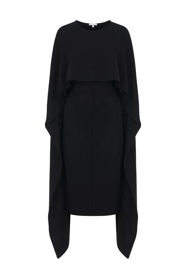 Dresses Women Halston Amal Dress In Merino Wool Black Dresses Women Halston Amal Dress In Merino Wool Black