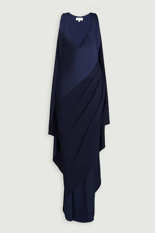 Dresses Women Halston Cyra Gown In Crepe Back Satin Navy