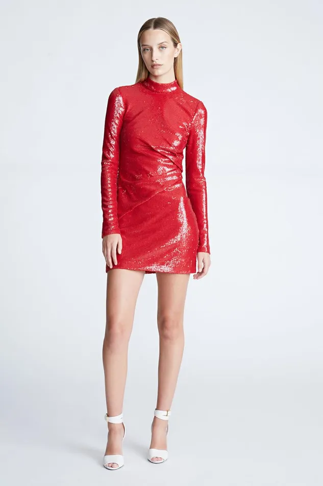 Dresses Women Halston Emely Dress In Sequins Halston Red Dresses Women Halston Emely Dress In Sequins Halston Red