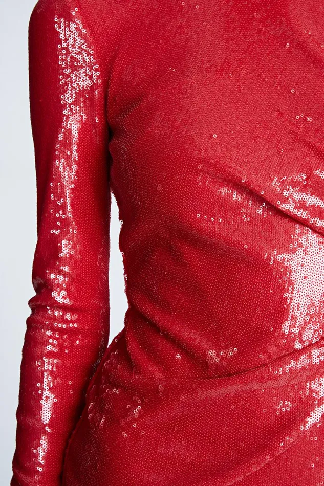 Dresses Women Halston Emely Dress In Sequins Halston Red Dresses Women Halston Emely Dress In Sequins Halston Red
