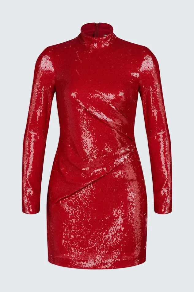 Dresses Women Halston Emely Dress In Sequins Halston Red Dresses Women Halston Emely Dress In Sequins Halston Red
