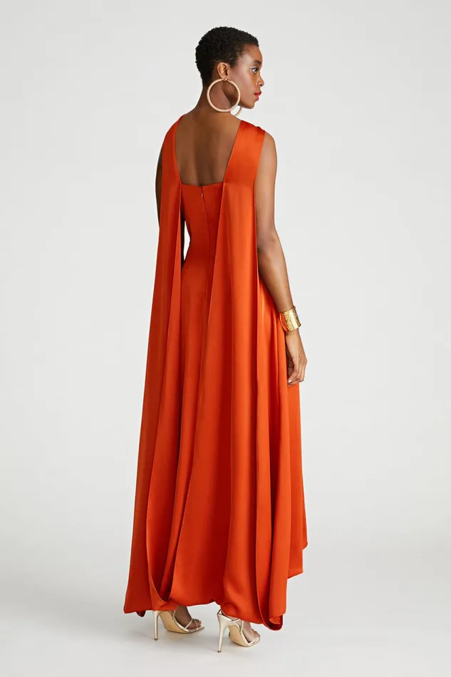 Dresses Women Halston Genevieve Gown In Satin Rooibos