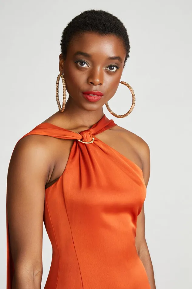 Dresses Women Halston Genevieve Gown In Satin Rooibos