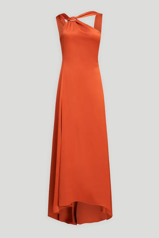 Dresses Women Halston Genevieve Gown In Satin Rooibos