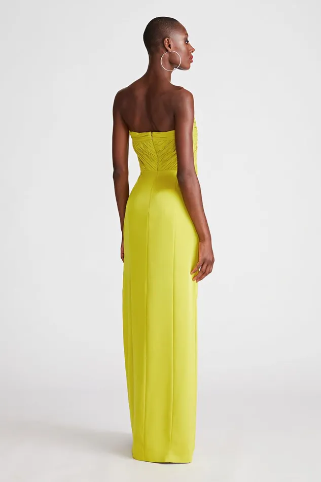 Dresses Women Halston Henna Gown In Satin and Chiffon Orchid Green