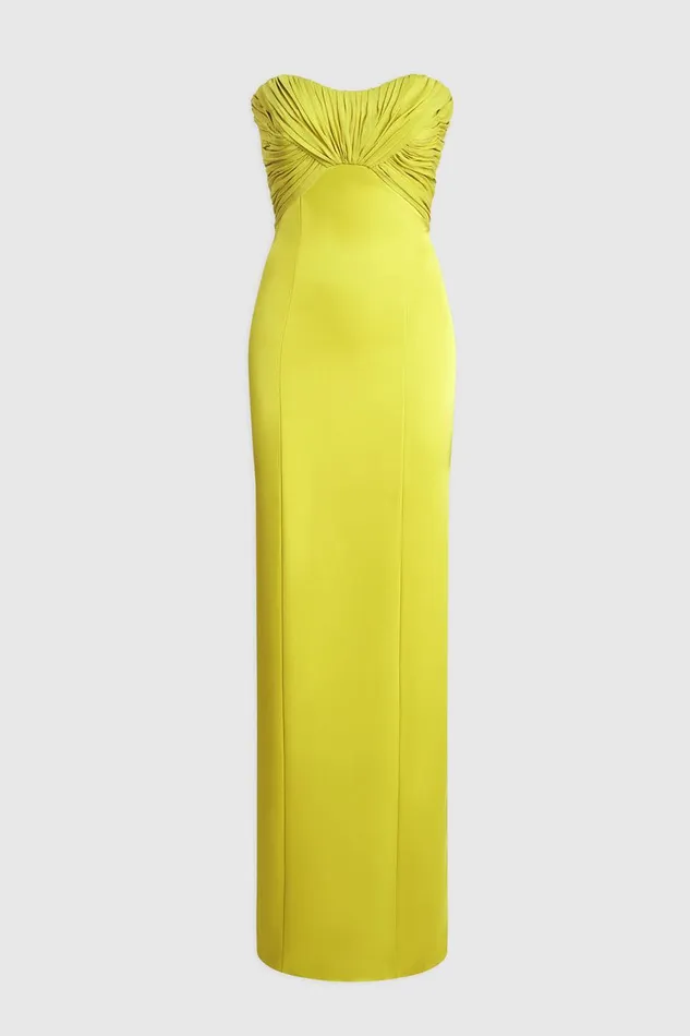 Dresses Women Halston Henna Gown In Satin and Chiffon Orchid Green