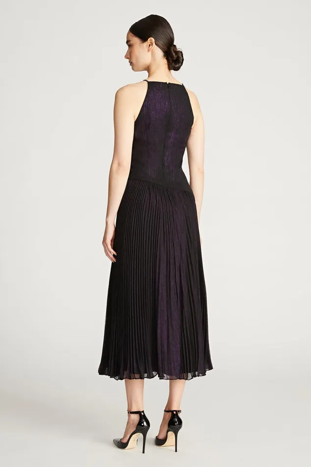 Dresses Women Halston Serenity Dress In Foil Chiffon Blackaubergine