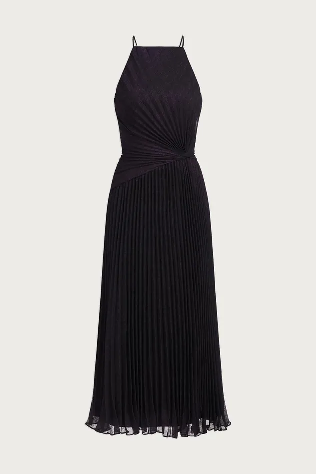 Dresses Women Halston Serenity Dress In Foil Chiffon Blackaubergine