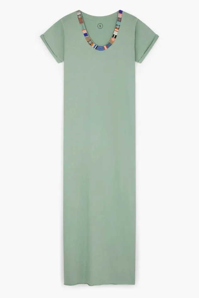 Dresses Women Leon and Harper Reinette Beads Dress Aqua
