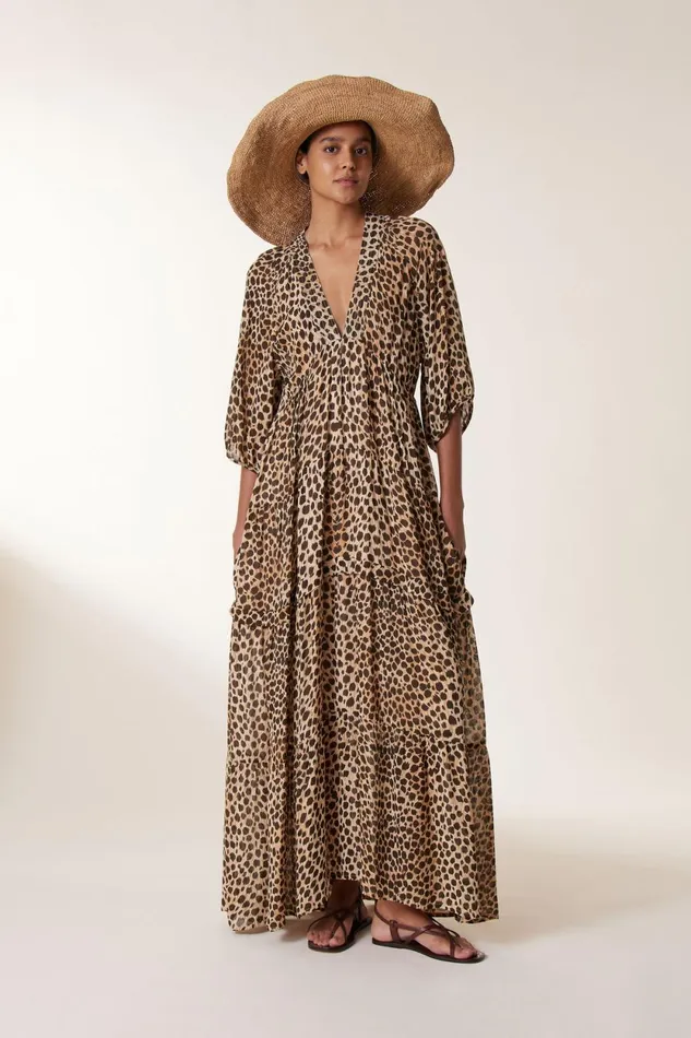 Dresses Women Leon and Harper Robe Rizi Feline Beige