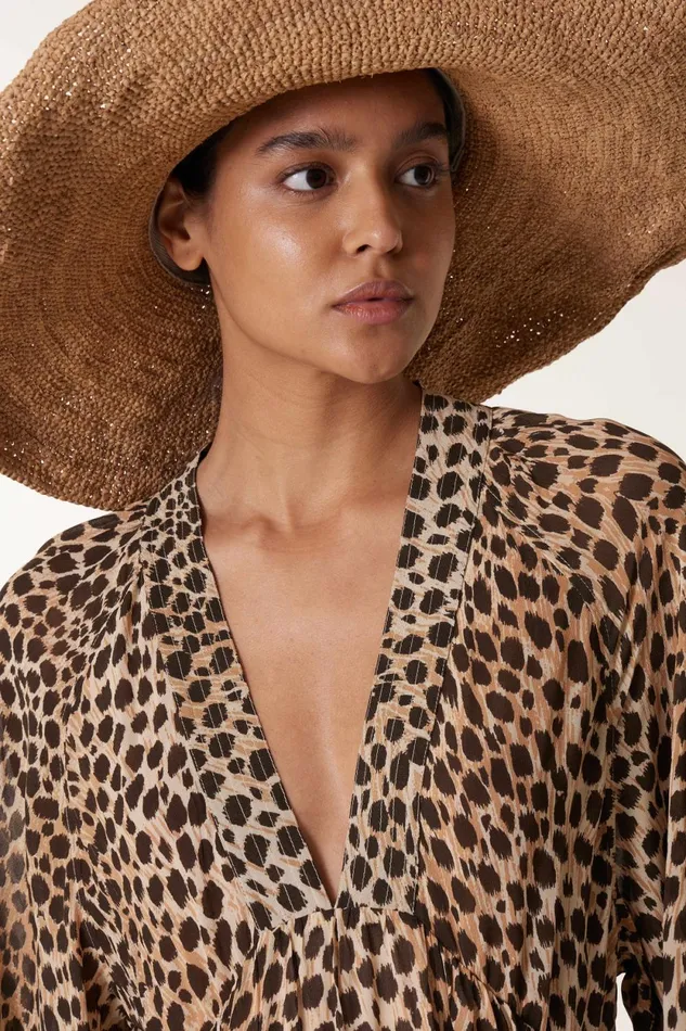Dresses Women Leon and Harper Robe Rizi Feline Beige