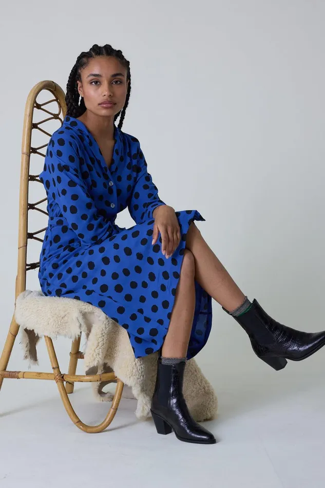 Dresses Women Leon and Harper Rolie Spot Dress Blue