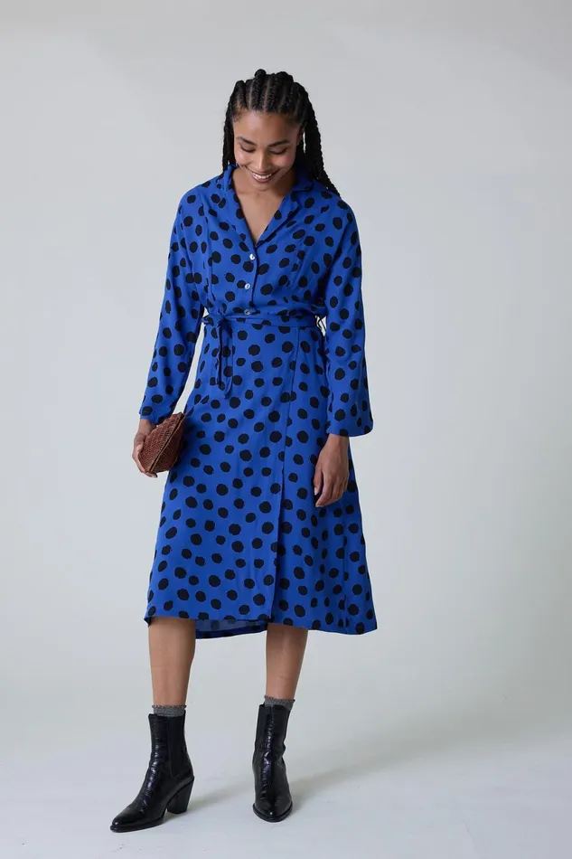 Dresses Women Leon and Harper Rolie Spot Dress Blue