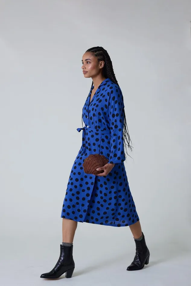 Dresses Women Leon and Harper Rolie Spot Dress Blue
