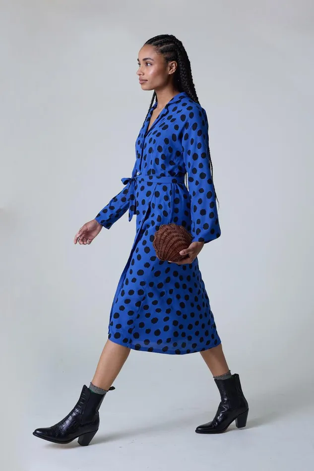 Dresses Women Leon and Harper Rolie Spot Dress Blue