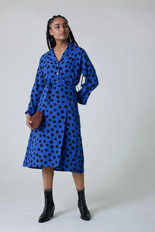 Dresses Women Leon and Harper Rolie Spot Dress Blue