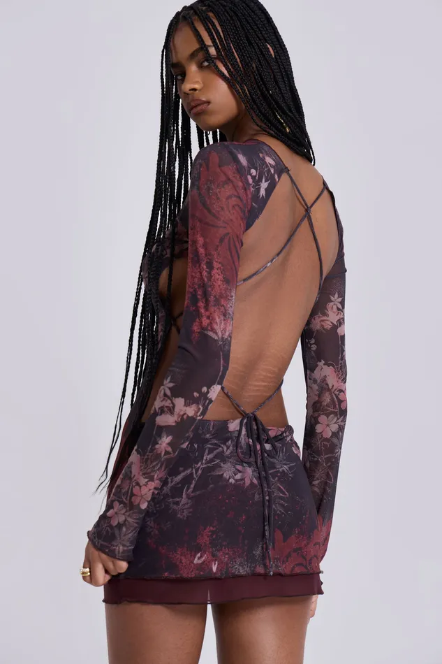 Dresses Women Shop Maram Mesh Backless Mini Dress Jaded London