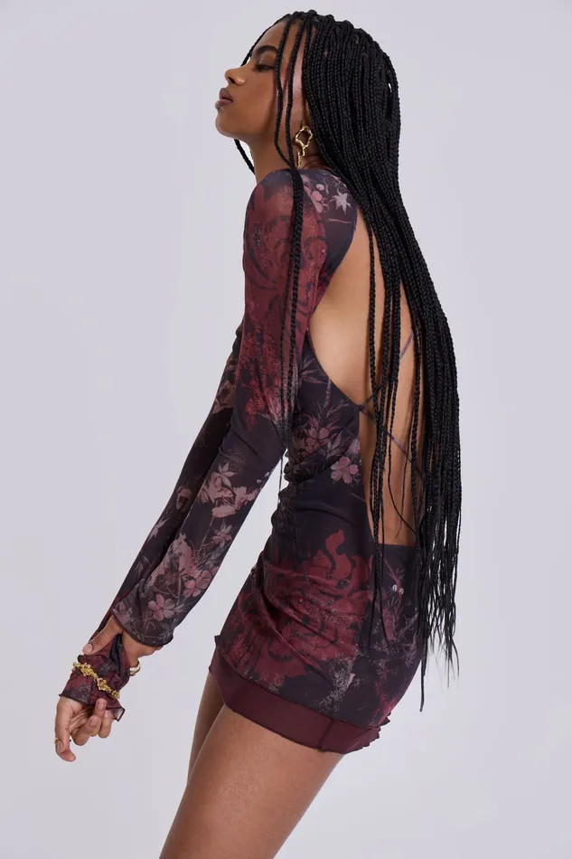 Dresses Women Shop Maram Mesh Backless Mini Dress Jaded London