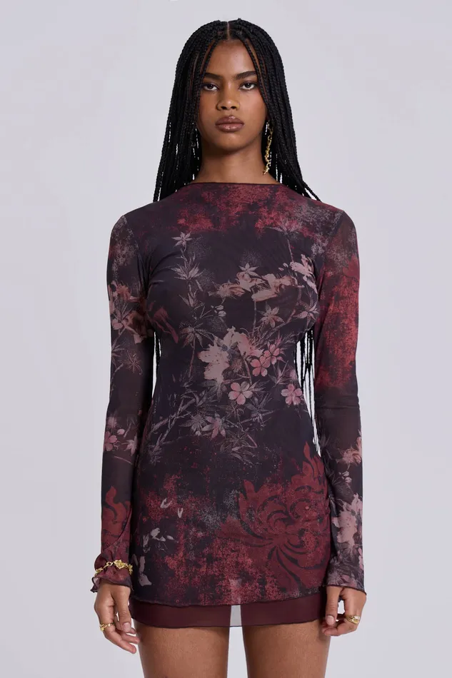 Dresses Women Shop Maram Mesh Backless Mini Dress Jaded London
