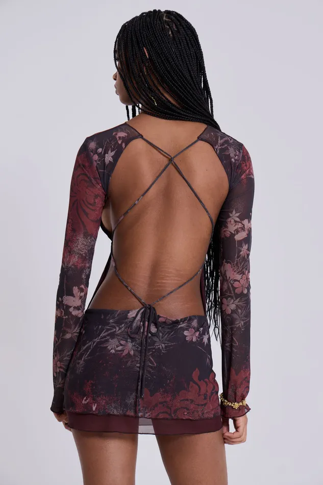 Dresses Women Shop Maram Mesh Backless Mini Dress Jaded London