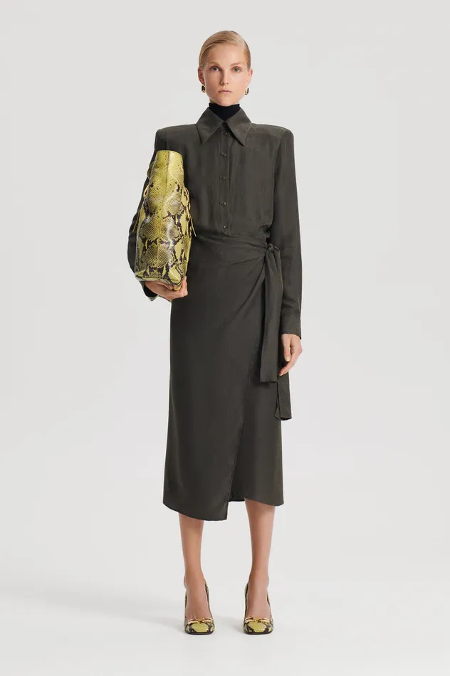 Dresses Women SILK JAQUARD WRAP DRESS JUNGLE Scanlan Theodore