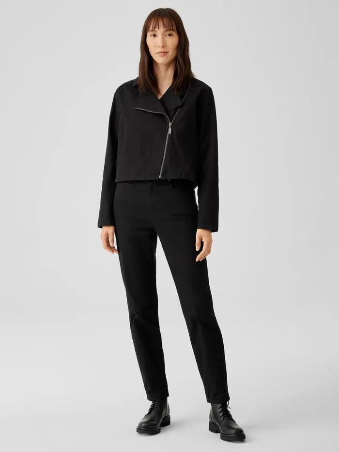 Eileen Fisher Denim Organic Cotton Denim Notch Collar Jacket Black 8211 Shop