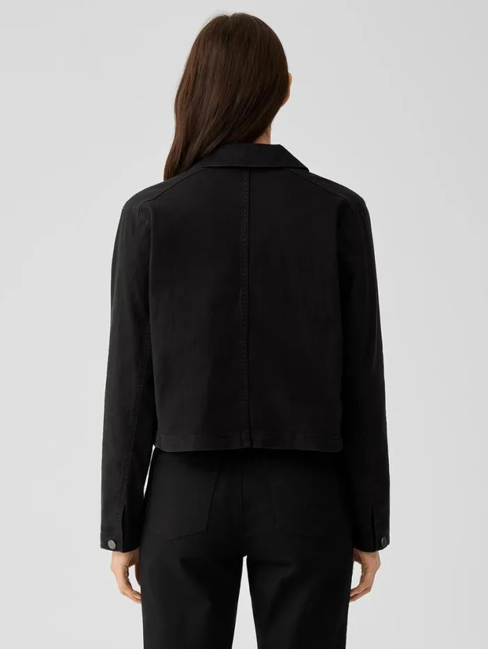 Eileen Fisher Denim Organic Cotton Denim Notch Collar Jacket Black 8211 Shop
