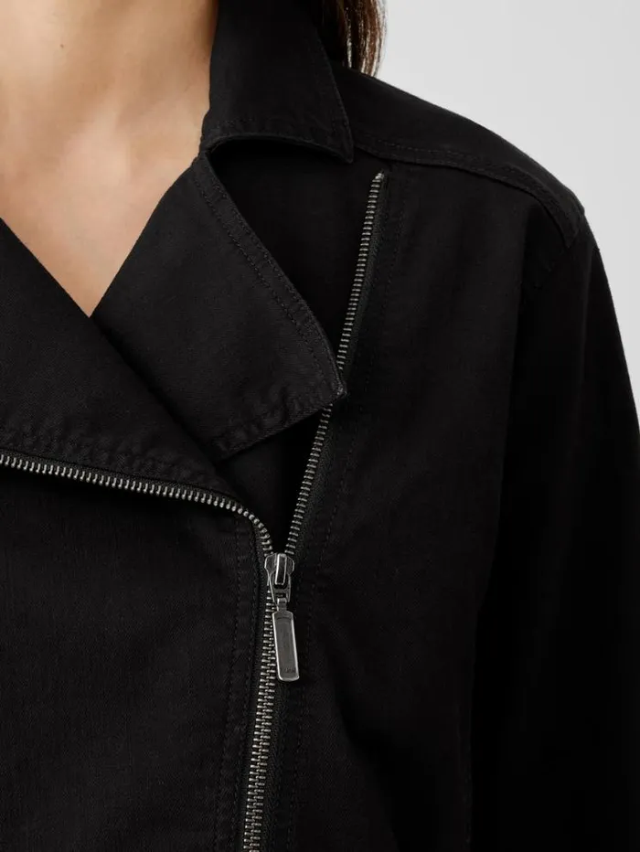 Eileen Fisher Denim Organic Cotton Denim Notch Collar Jacket Black 8211 Shop