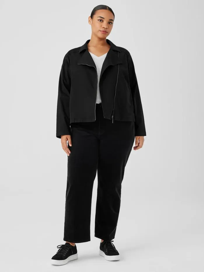 Eileen Fisher Denim Organic Cotton Denim Notch Collar Jacket Black 8211 Shop