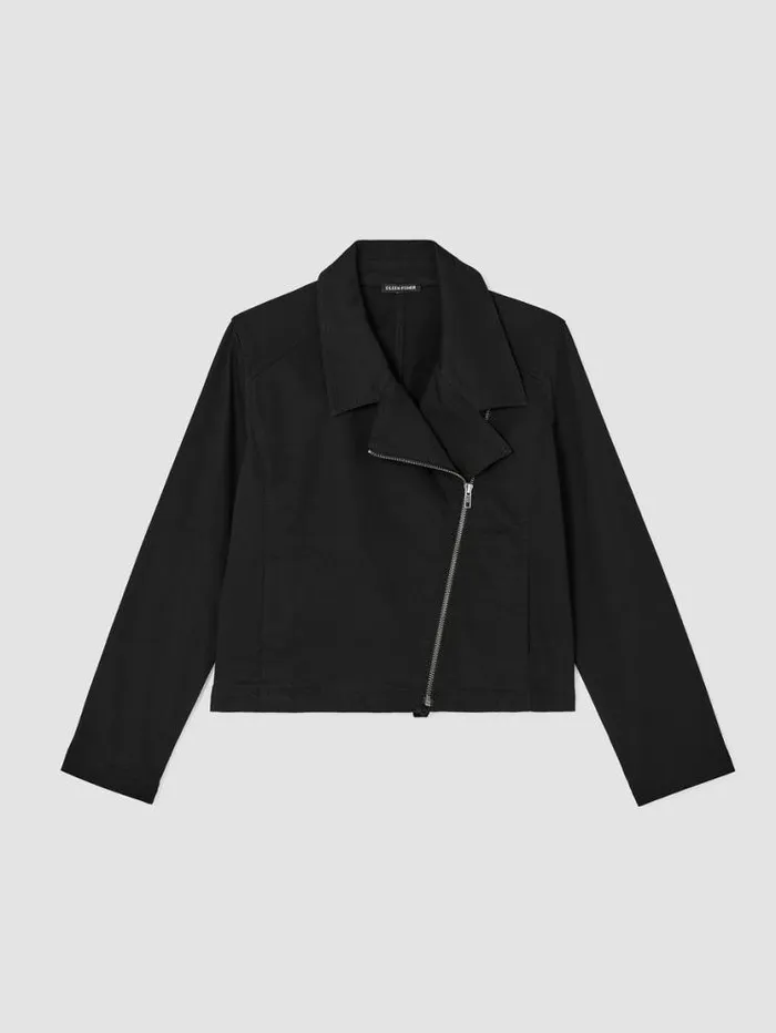 Eileen Fisher Denim Organic Cotton Denim Notch Collar Jacket Black 8211 Shop