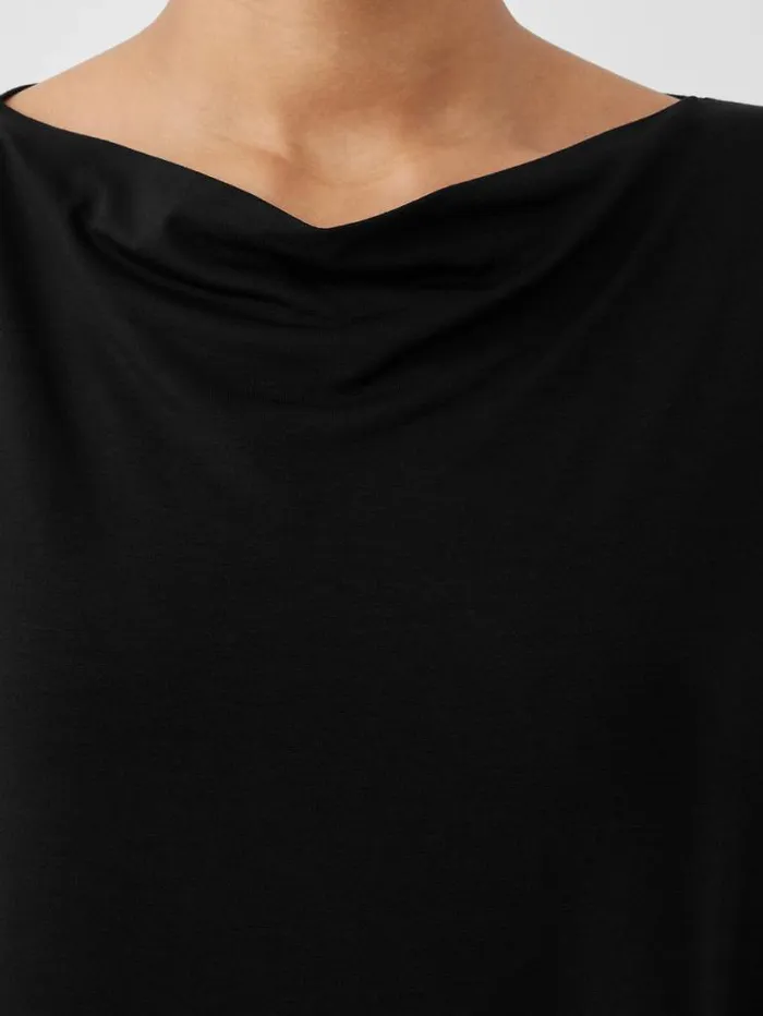Eileen Fisher Extended Sizing 1X3X Fine Jersey Cowl Neck Dress Black 8211 Shop