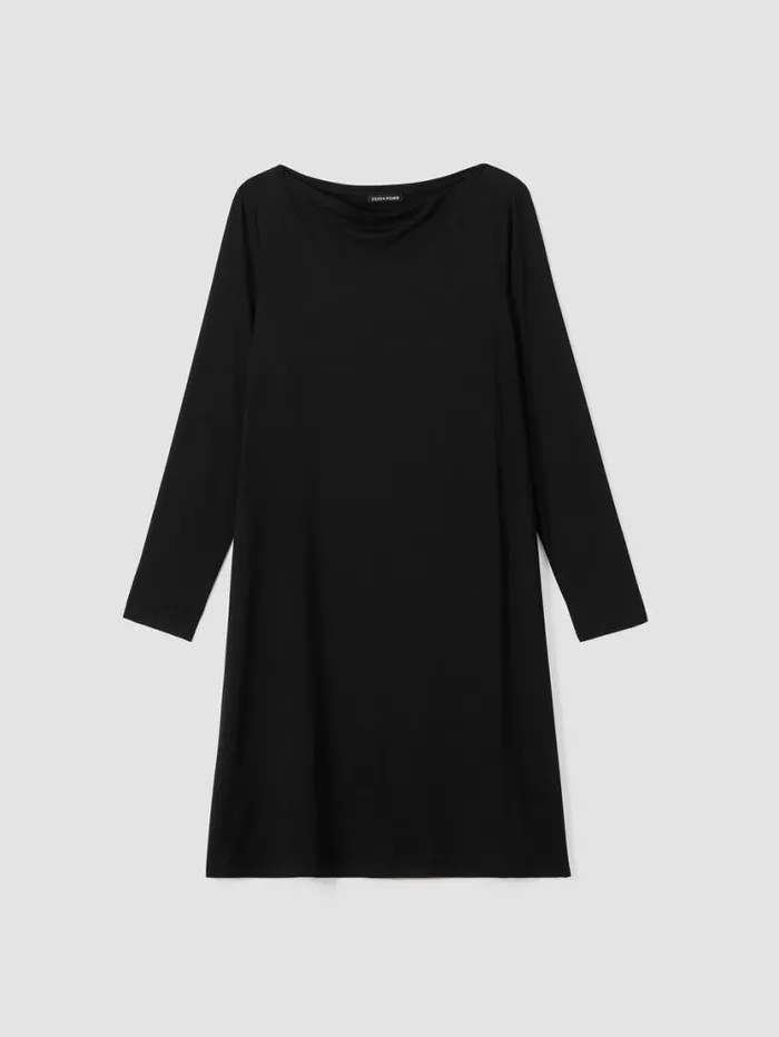 Eileen Fisher Extended Sizing 1X3X Fine Jersey Cowl Neck Dress Black 8211 Shop