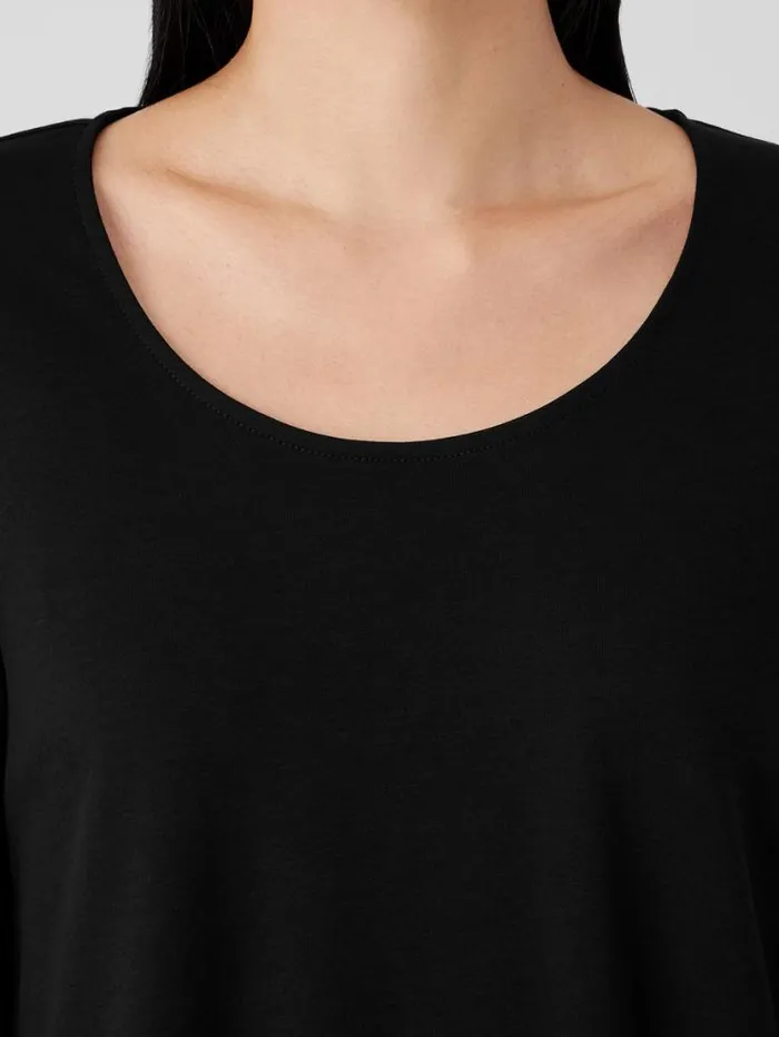 Eileen Fisher Extended Sizing 1X3X Organic Cotton Interlock UNeck Sleep Top Black 8211 Shop