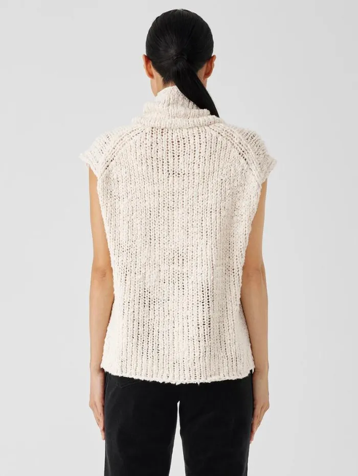 Eileen Fisher Extended Sizing 1X3X Peruvian Organic Cotton Lofty Slub Turtleneck Top Ecru 8211 Shop