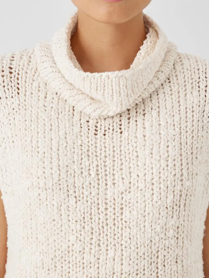 Eileen Fisher Extended Sizing 1X3X Peruvian Organic Cotton Lofty Slub Turtleneck Top Ecru 8211 Shop