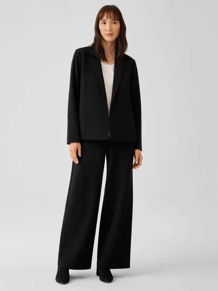 Eileen Fisher Extended Sizing 1X3X Washable Flex Ponte Notch Collar Blazer Black 8211 Shop