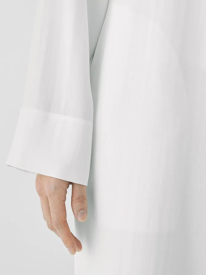 Eileen Fisher Jackets Coats and Vests Silk Georgette Crepe Trench Coat Ivory 8211 Shop
