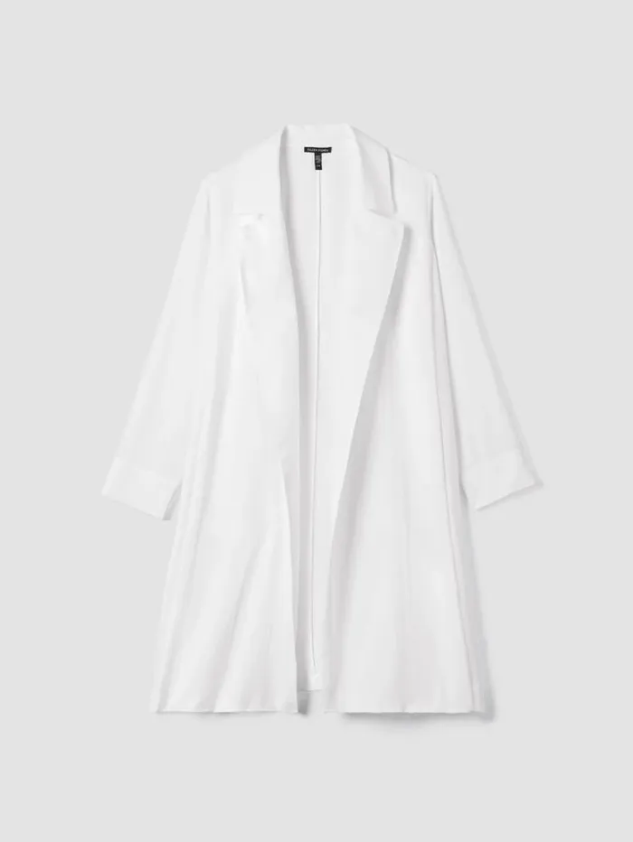 Eileen Fisher Jackets Coats and Vests Silk Georgette Crepe Trench Coat Ivory 8211 Shop