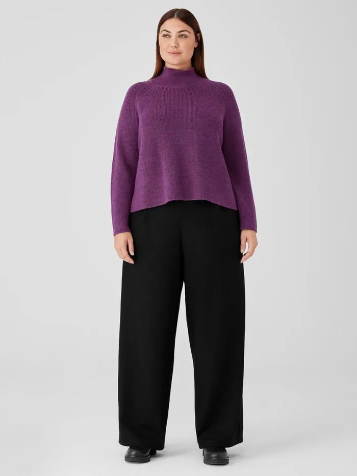 Eileen Fisher Pants Shorts and Jumpsuits Boiled Wool Jersey Pleated WideLeg Pant Black 8211 Shop