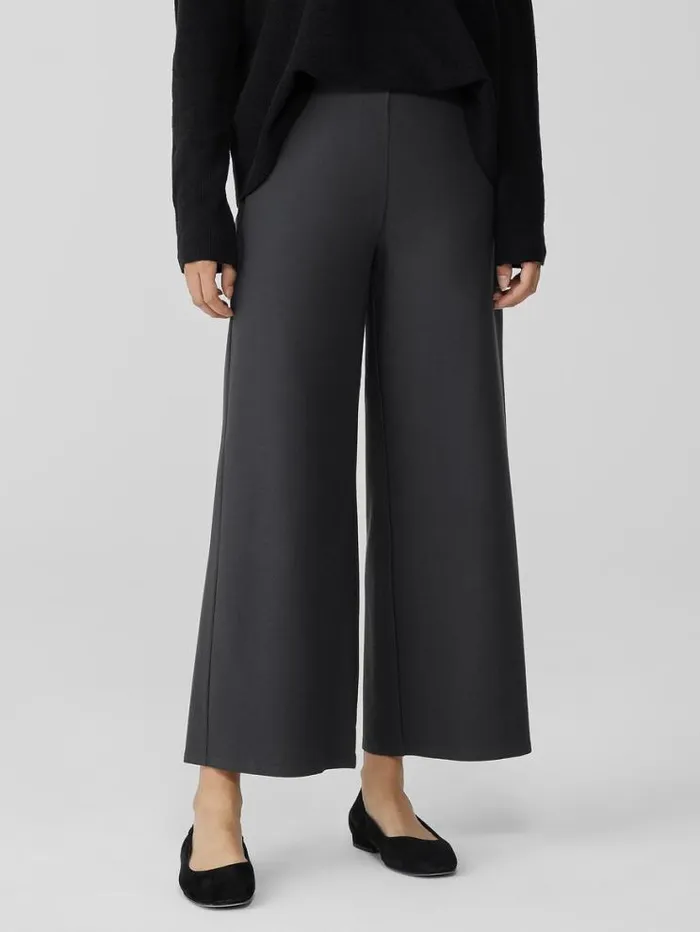 Eileen Fisher Pants Shorts and Jumpsuits Washable Stretch Crepe WideLeg Pant Graphite 8211 Shop