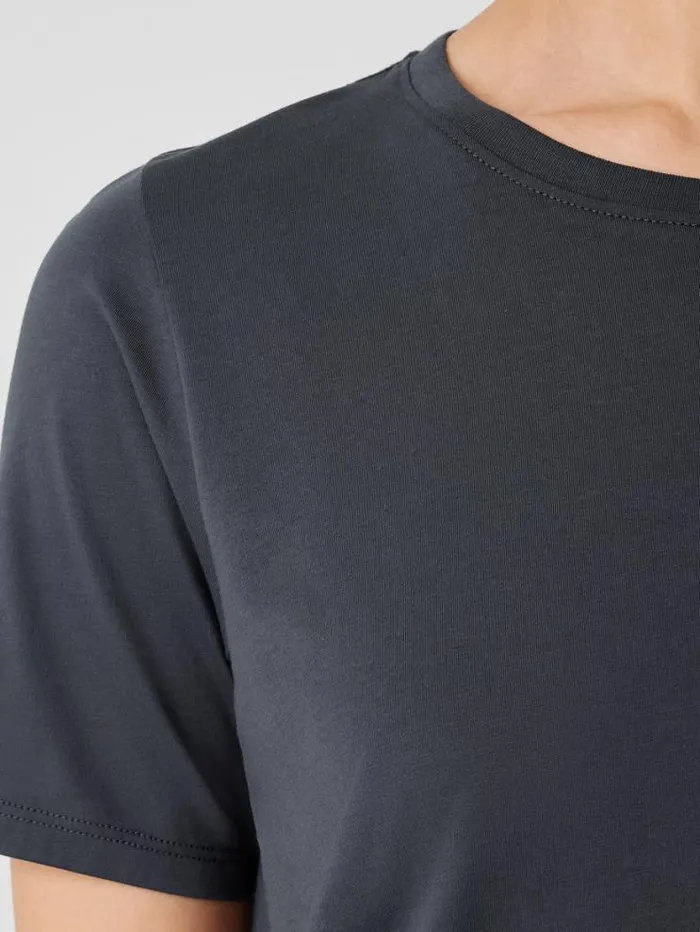 Eileen Fisher Petite Organic Pima Cotton Jersey Round Neck Tee Graphite 8211 Shop