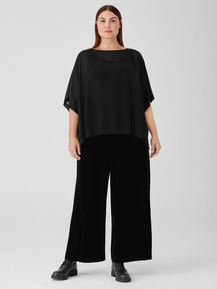 Eileen Fisher Petite Sheer Silk Georgette Poncho Black 8211 Shop