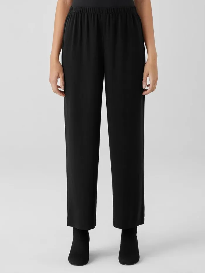 Eileen Fisher Petite Silk Georgette Crepe Straight Pant Black 8211 Shop